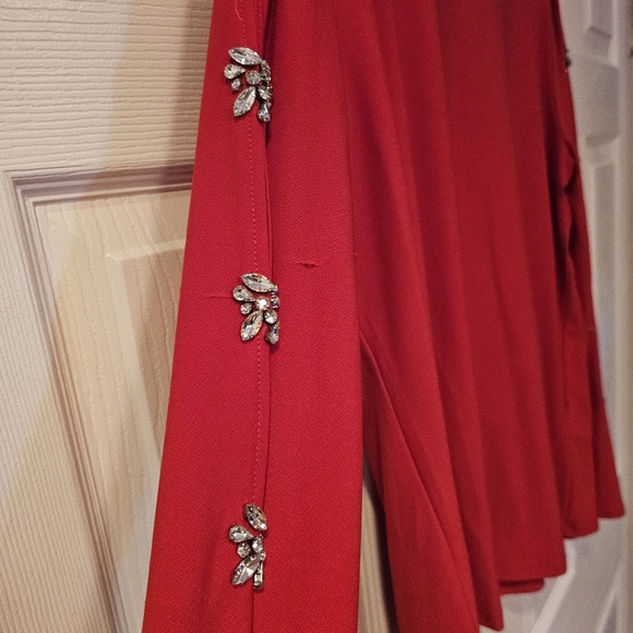 INC Red Rhinestone Embellished Top XL Pre-owned - Picture 5 of 9